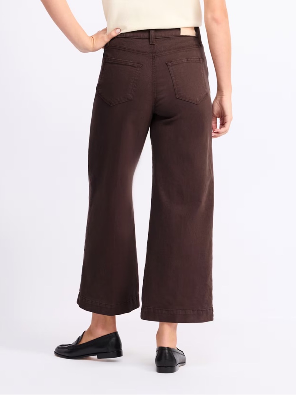PAIGE Anessa High Rise Wide Leg Ankle Jeans Size 30 Chocolate Brown NWT - Picture 2 of 8